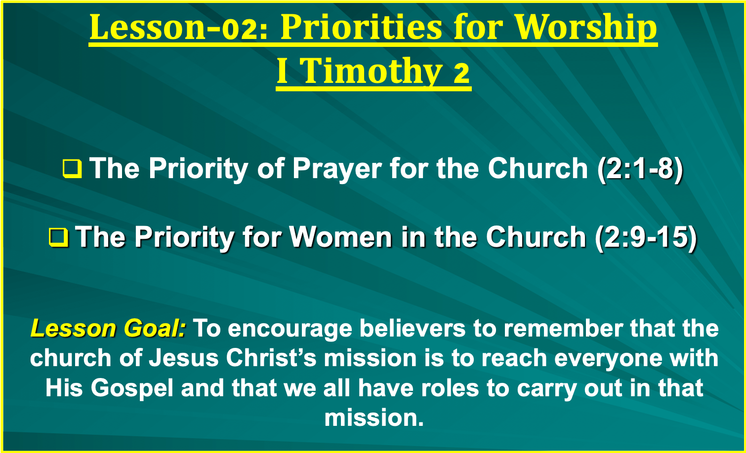 Priorities For Worship – An Approved Workman