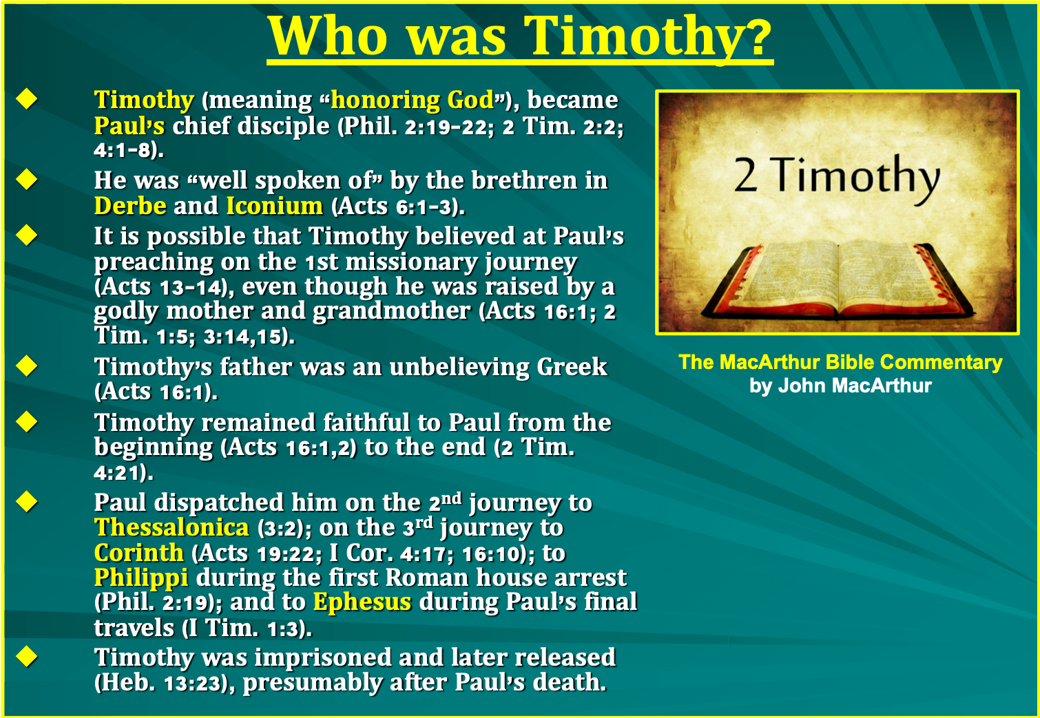 Introductory Lesson To II Timothy – An Approved Workman